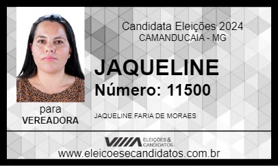 Candidato JAQUELINE 2024 - CAMANDUCAIA - Eleições