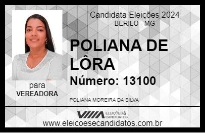 Candidato POLIANA DE  LÔRA 2024 - BERILO - Eleições