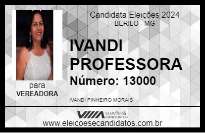 Candidato IVANDI PROFESSORA 2024 - BERILO - Eleições