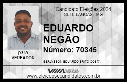 Candidato EDUARDO NEGÃO 2024 - SETE LAGOAS - Eleições