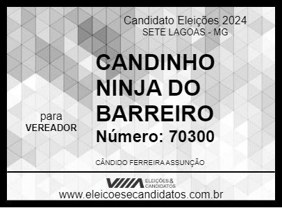 Candidato CANDINHO NINJA DO BARREIRO 2024 - SETE LAGOAS - Eleições