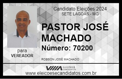 Candidato PASTOR JOSÉ MACHADO 2024 - SETE LAGOAS - Eleições