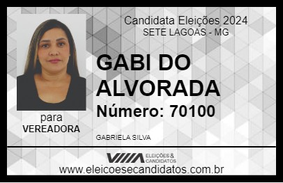 Candidato GABI DO ALVORADA 2024 - SETE LAGOAS - Eleições