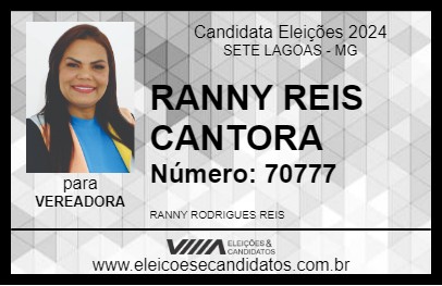 Candidato RANNY REIS CANTORA 2024 - SETE LAGOAS - Eleições