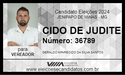 Candidato CIDO DE JUDITE 2024 - JENIPAPO DE MINAS - Eleições