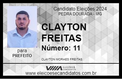 Candidato CLAYTON FREITAS  2024 - PEDRA DOURADA - Eleições