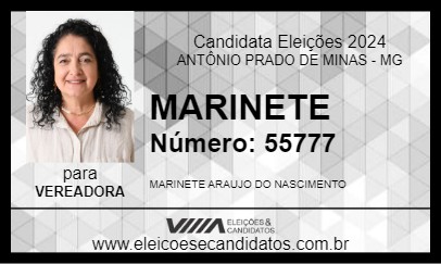 Candidato MARINETE 2024 - ANTÔNIO PRADO DE MINAS - Eleições