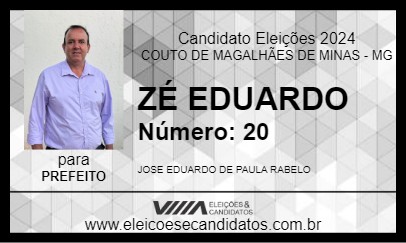 Candidato ZÉ EDUARDO 2024 - COUTO DE MAGALHÃES DE MINAS - Eleições