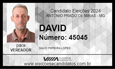 Candidato DAVID 2024 - ANTÔNIO PRADO DE MINAS - Eleições