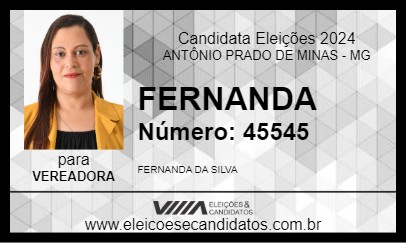 Candidato FERNANDA 2024 - ANTÔNIO PRADO DE MINAS - Eleições