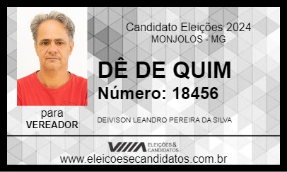 Candidato DÊ DE QUIM 2024 - MONJOLOS - Eleições