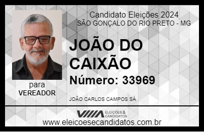 Candidato JOÃO DO CAIXÃO 2024 - SÃO GONÇALO DO RIO PRETO - Eleições