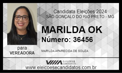 Candidato MARILDA DK 2024 - SÃO GONÇALO DO RIO PRETO - Eleições