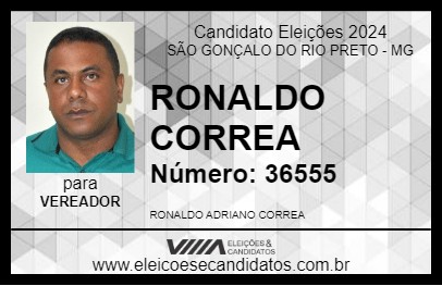 Candidato RONALDO CORREA 2024 - SÃO GONÇALO DO RIO PRETO - Eleições