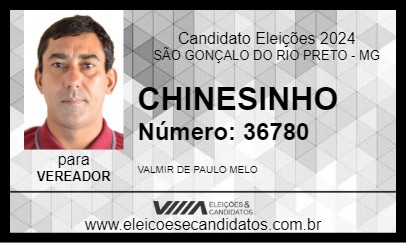 Candidato CHINESINHO 2024 - SÃO GONÇALO DO RIO PRETO - Eleições