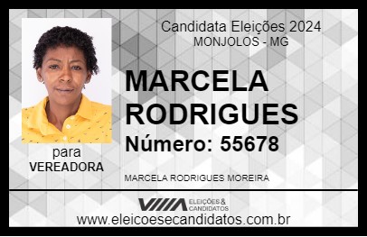 Candidato MARCELA RODRIGUES 2024 - MONJOLOS - Eleições