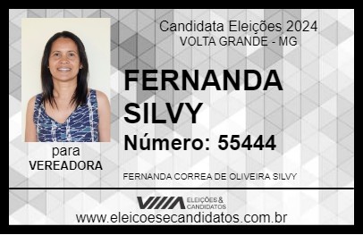 Candidato FERNANDA SILVY 2024 - VOLTA GRANDE - Eleições