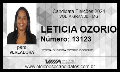 Candidato LETICIA OZORIO 2024 - VOLTA GRANDE - Eleições