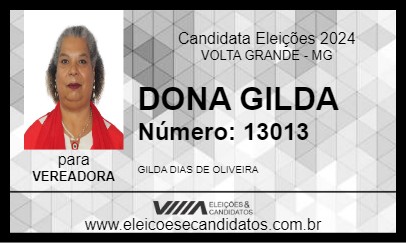 Candidato DONA GILDA 2024 - VOLTA GRANDE - Eleições