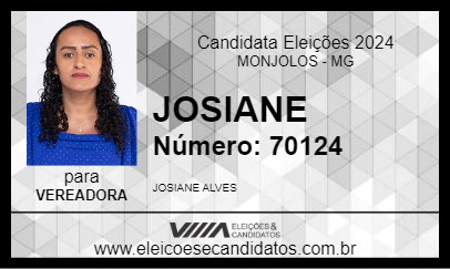 Candidato JOSIANE 2024 - MONJOLOS - Eleições