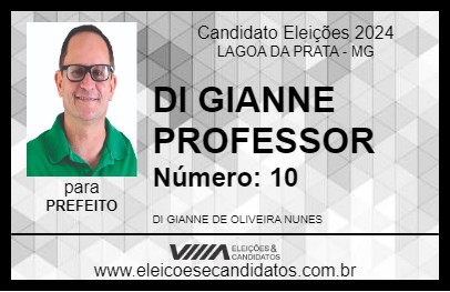 Candidato DI GIANNE PROFESSOR 2024 - LAGOA DA PRATA - Eleições