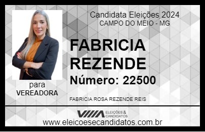 Candidato FABRICIA REZENDE 2024 - CAMPO DO MEIO - Eleições