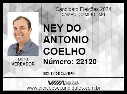 Candidato NEY DO ANTONIO COELHO 2024 - CAMPO DO MEIO - Eleições