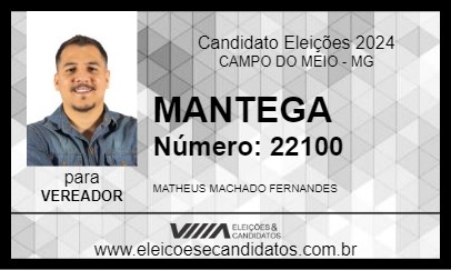 Candidato MANTEGA 2024 - CAMPO DO MEIO - Eleições