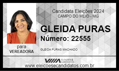 Candidato GLEIDA PURAS 2024 - CAMPO DO MEIO - Eleições