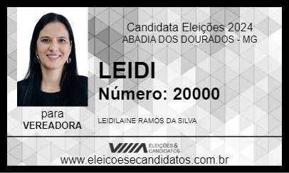 Candidato LEIDI 2024 - ABADIA DOS DOURADOS - Eleições