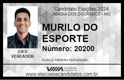 Candidato MURILO DO ESPORTE 2024 - ABADIA DOS DOURADOS - Eleições