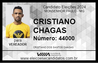 Candidato CRISTIANO CHAGAS 2024 - MONSENHOR PAULO - Eleições