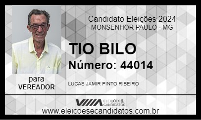 Candidato TIO BILO 2024 - MONSENHOR PAULO - Eleições