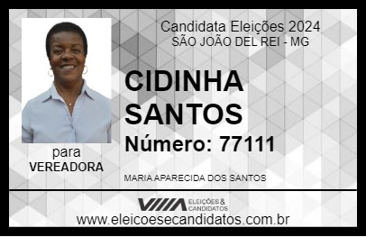 Candidato CIDINHA SANTOS 2024 - SÃO JOÃO DEL REI - Eleições