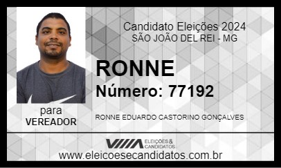 Candidato RONNE 2024 - SÃO JOÃO DEL REI - Eleições