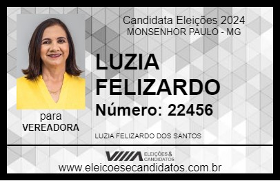 Candidato LUZIA FELIZARDO 2024 - MONSENHOR PAULO - Eleições