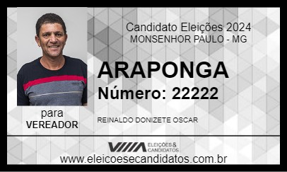 Candidato ARAPONGA 2024 - MONSENHOR PAULO - Eleições