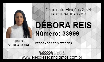 Candidato DÉBORA REIS 2024 - JABOTICATUBAS - Eleições