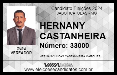 Candidato HERNANY CASTANHEIRA 2024 - JABOTICATUBAS - Eleições