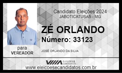 Candidato ZÉ ORLANDO 2024 - JABOTICATUBAS - Eleições