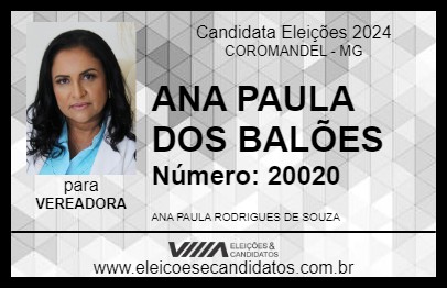 Candidato ANA PAULA DOS BALÕES 2024 - COROMANDEL - Eleições