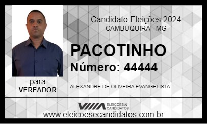 Candidato PACOTINHO 2024 - CAMBUQUIRA - Eleições