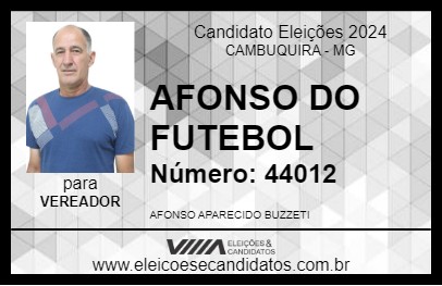 Candidato AFONSO DO FUTEBOL 2024 - CAMBUQUIRA - Eleições