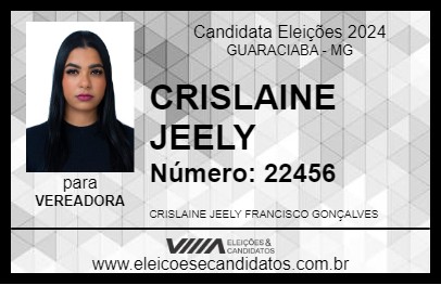 Candidato CRISLAINE JEELY 2024 - GUARACIABA - Eleições