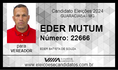 Candidato EDER MUTUM 2024 - GUARACIABA - Eleições