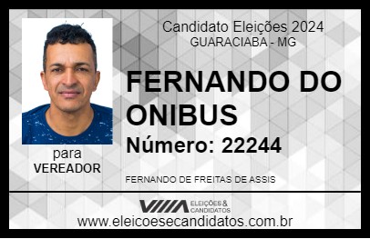 Candidato FERNANDO DO ONIBUS 2024 - GUARACIABA - Eleições