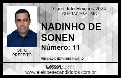 Candidato NADINHO DE SONEN 2024 - GUARACIABA - Eleições