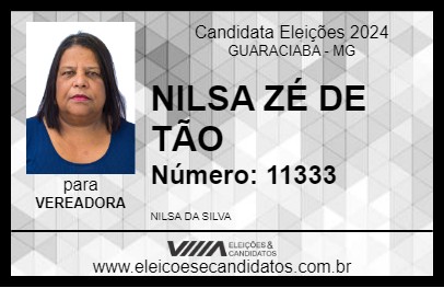 Candidato NILSA ZÉ DE TÃO 2024 - GUARACIABA - Eleições