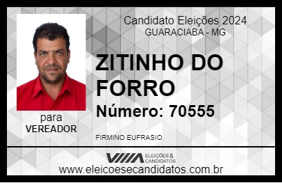 Candidato ZITINHO DO FORRO 2024 - GUARACIABA - Eleições