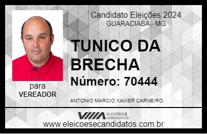 Candidato TUNICO DA BRECHA 2024 - GUARACIABA - Eleições